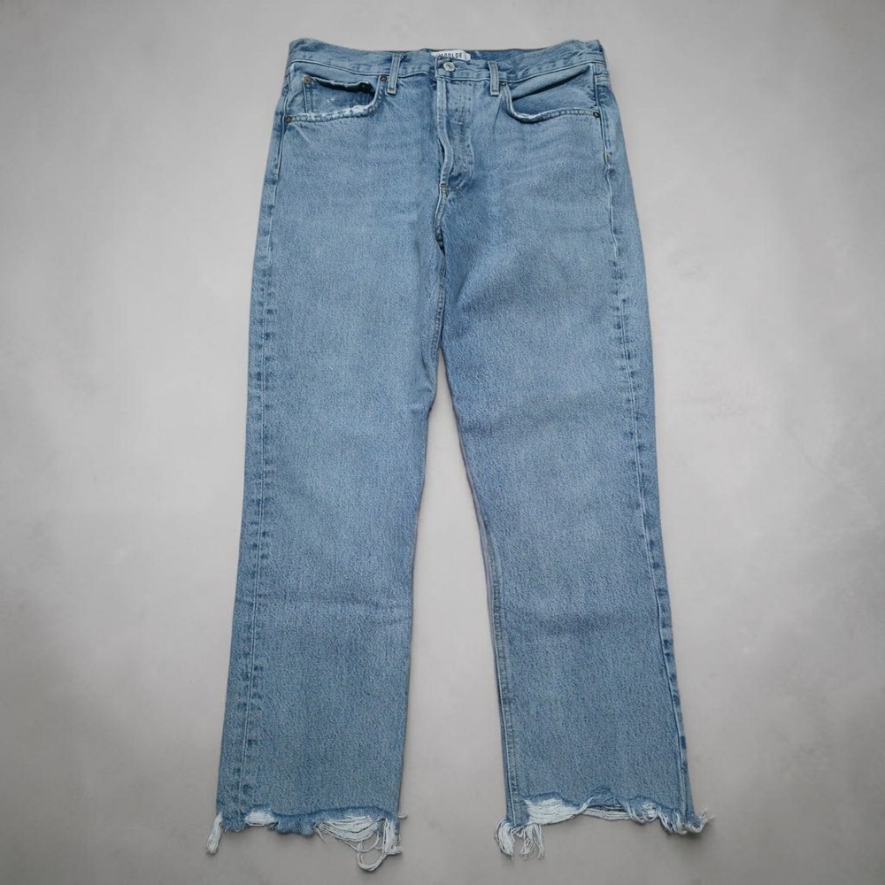 AGOLDE Riley Jeans Womens 29 High Rise Straight Crop Denim Fits / Size 32‎ x 26